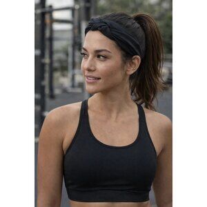 Lululemon Knot Stopping Headband Solid Black Satin NWOT